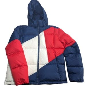 Tommy Hilfiger Down Color Block Puffer Jacket with Removable Hood XXL